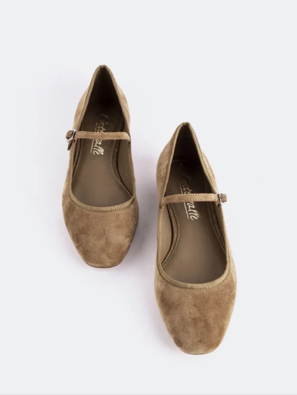 L'intervalle Suede Mary Jane Flats in Tan